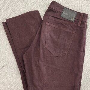 AG Everett Slim Straight Jeans - Wine Burgundy Red - Cotton Stretch - 32x34